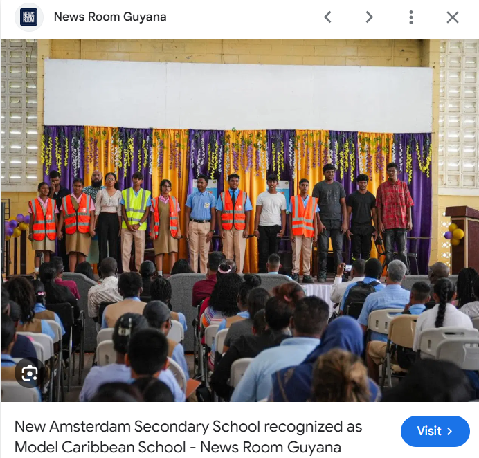 New Amsterdam Secondary School recognised as a Model Caribbean School