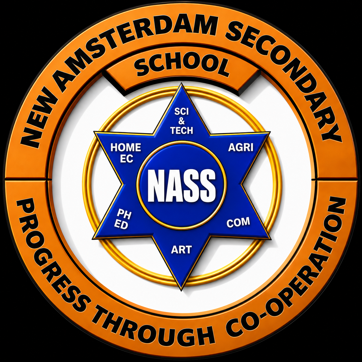 New Amsterdam Secondary School crest